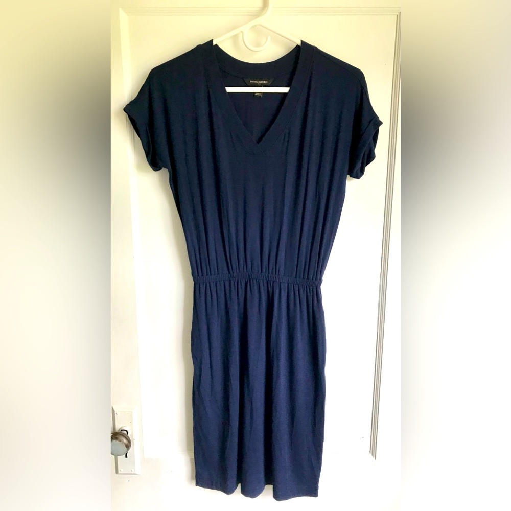Banana Republic Navy Blue Dress V-Neck Women’s Size XXS